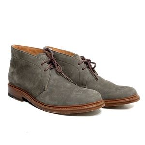 Frye Gray Suede Chukka Boots with Brown Laces